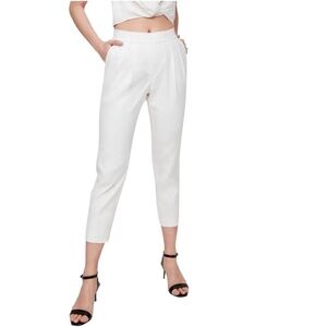 Babaton Cohen pants pleated, cropped, white crepe size 12 excellent condition